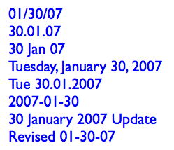 Date Formats